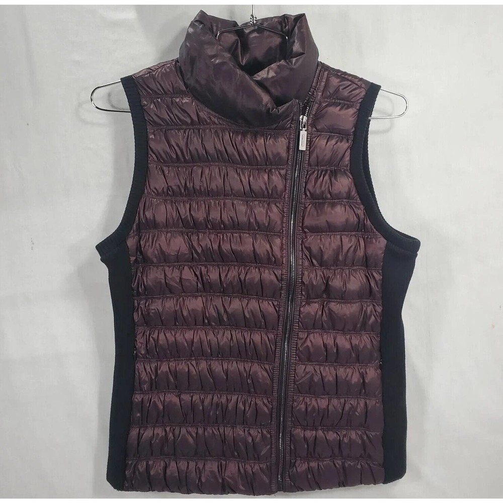 Calvin Klein Performance Vest Premium Down Puffer Wmns Medium Plum Maroon Black